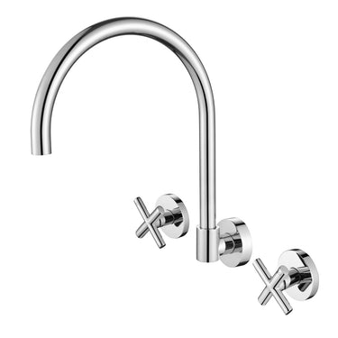 Chrome Ryker 1/4 Turn Wall Sink Set