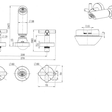 Champagne Ryker 1/4 Turn Shower Set