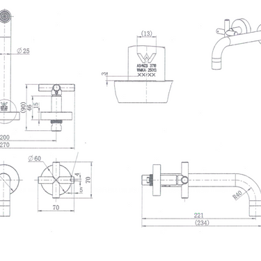 Chrome Ryker 1/4 Turn Bath Set