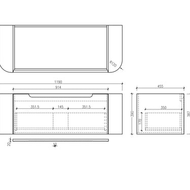 Mercio | Fluted Rome Wall-hung Cabinet 1200mm Matt White