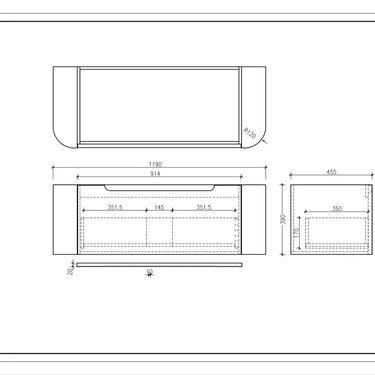 Mercio | 1200mm Rome Fluted Wall-hung Cabinet Matt Black