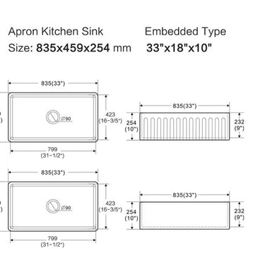 Lukka | 835mm Rocca Fine Fireclay Farm House Buttler Sink