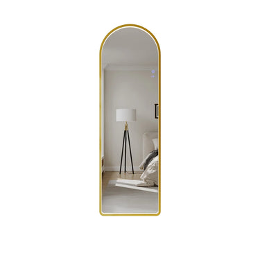 Mercio | Brushed Gold 500×1600mm Saga Freestanding LED Arch Mirror