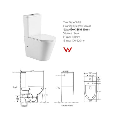 Cesena Rimless Short Projection Toilet Suite By Indulge® - Acqua Bathrooms