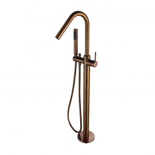 Star | Champagne Freestanding Bath Mixer With Handshower