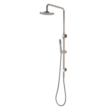 Star | Brushed Nickel Shower Column Set and Top Inlet with 200mm Brass Shower Head