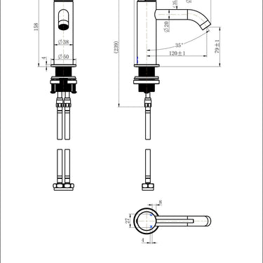 Star Mini | Matt Black Basin Mixer Curved Spout Tap