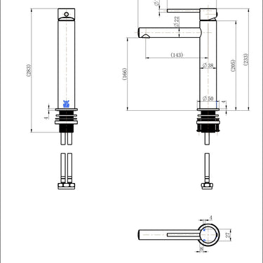 Star Mini | Champagne Mid Height Basin Mixer Tap