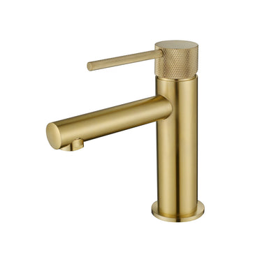 Star Mini | Brushed Nickel Basin Mixer With Knurled Handle Tap