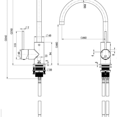 Star Mini | Gun Metal Basin/Kitchen Mixer Tap