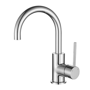 Star Mini | Chrome Basin/Kitchen Mixer Curved Spout Tap