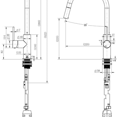 Star Mini | Champagne Pull Out Kitchen Mixer Tap