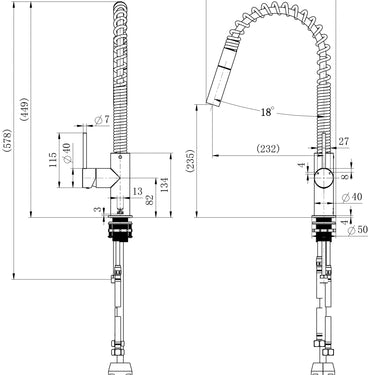 Star Mini | Chrome Spring Kitchen Mixer Tap
