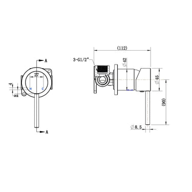 Star Mini | Brushed Nickel Shower Mixer 60MM