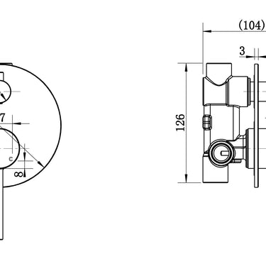 Star Mini | Brushed Bronze Diverter Shower Mixer