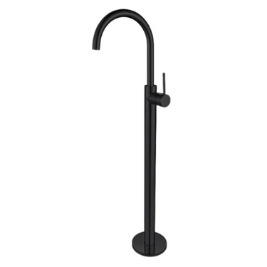 Star | Matt Black Round Freestanding Bath Spout With Mixer