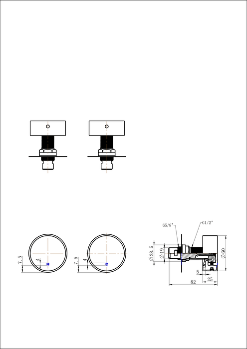 Star Mini | Champagne Wall Top Assemblies Round