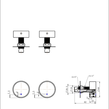 Star Mini | Brushed Nickel Wall Top Assemblies Round