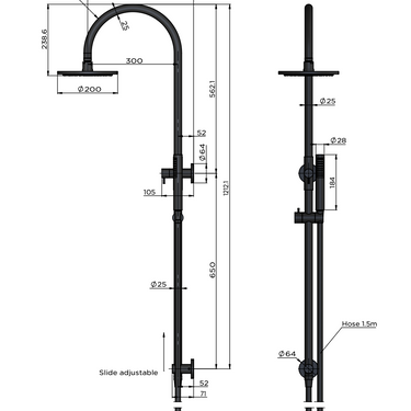 Meir | Gooseneck Round Shower Set