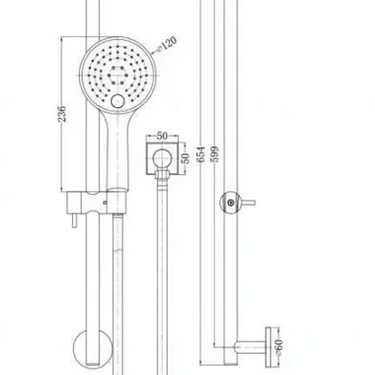 Matte Balck | Shower On Rail