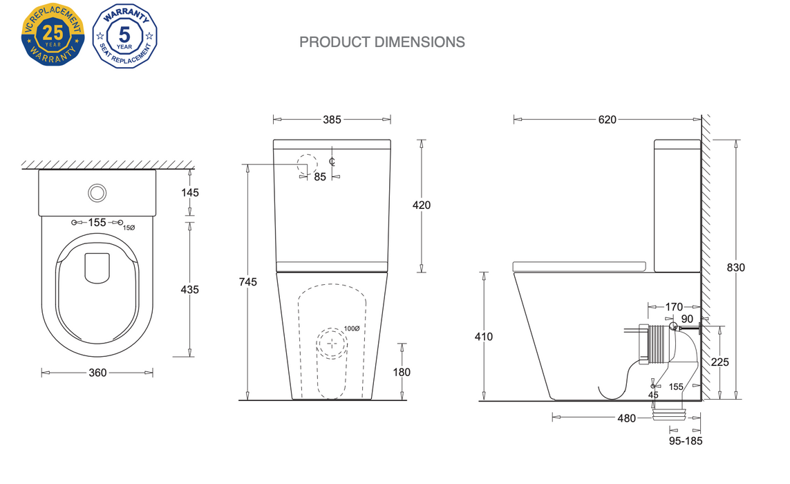 Venezia | Johnson Suisse Cc Ftw Rimless Compact Toilet Suite