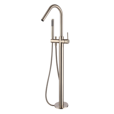 Star | Brushed Nickel Freestanding Bath Mixer With Handshower