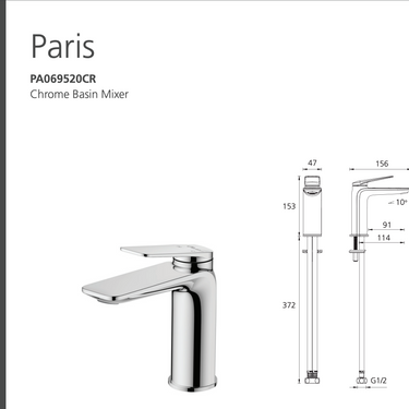 Oliveri |  Paris Chrome Basin Mixer