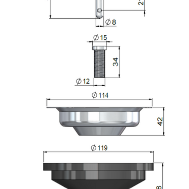 Meir | Brushed Nickel Lavello Single Bowl & Drainboard Kitchen Sink- PVD