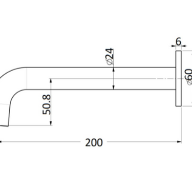 Miro | Rund Matte Black Bath Spout 200mm