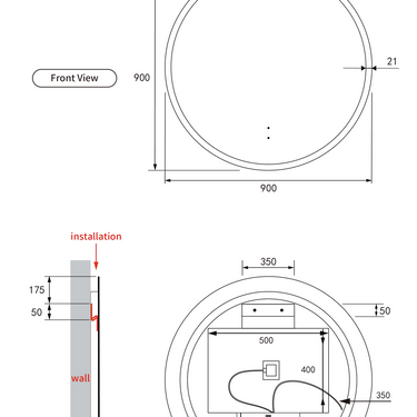 Aulic | Sienna Round Backlit Led Mirror 900x900mm