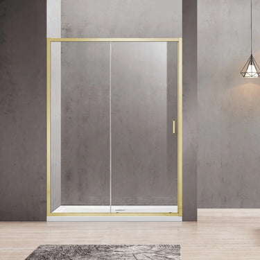 Light Gold Sliding Semi-Frameless Wall to Wall Shower Screen