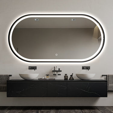 Stella | 1500 x 750mm Black Frame LED Mirror Three colour option 3000K / 4000K / 6000K