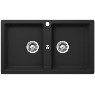 Schock Typos Double Bowl 1TH  Onyx Kitchen & Laundry Sink