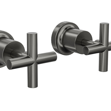 Linsol | Gun Metal Tre Cross Handle Wall Tops