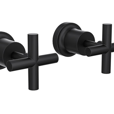 Linsol | Matte Black Tre Cross Handle Wall Tops