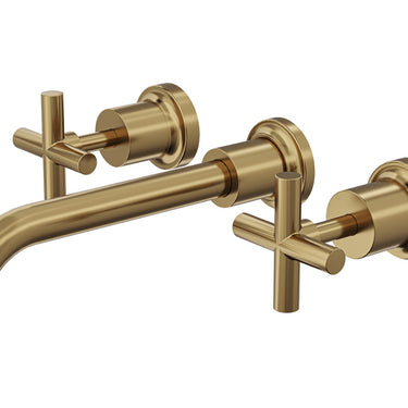 Linsol | Brushed Brass Tre Cross Handle Bath Set