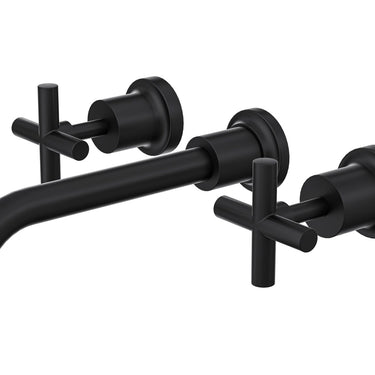 Linsol | Matte Black Tre Cross Handle Bath Set