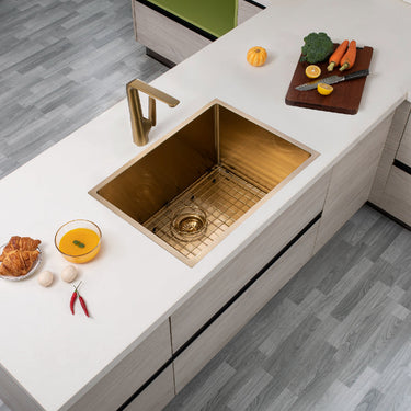 Brushed Gold 600 x 450 x 300mm Kitchen Sink - Acqua Bathrooms