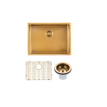 Brushed Gold 600 x 450 x 300mm Kitchen Sink - Acqua Bathrooms