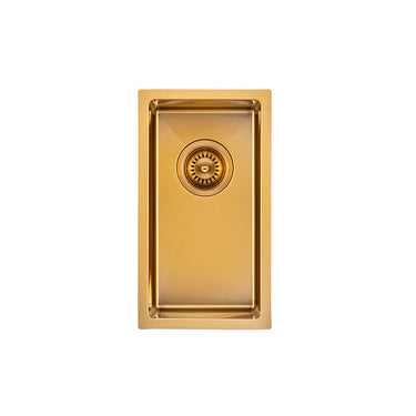 Brushed Gold 250 x 450 x 215mm Kitchen Sink - Acqua Bathrooms