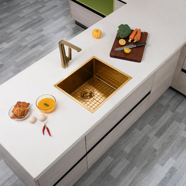 Brushed Gold 510 x 450 x 230mm Kitchen Sink - Acqua Bathrooms