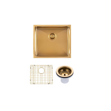 Brushed Gold 510 x 450 x 230mm Kitchen Sink - Acqua Bathrooms