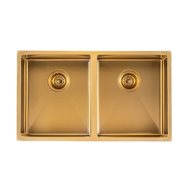 Brushed Gold 770 x 450 x 215mm Kitchen Sink - Acqua Bathrooms