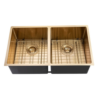 Brushed Gold 820 x 450 x 230mm Kitchen Sink - Acqua Bathrooms