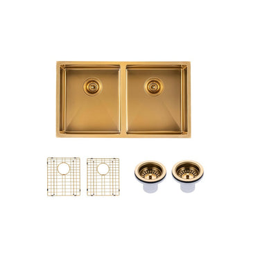 Brushed Gold 820 x 450 x 230mm Kitchen Sink - Acqua Bathrooms