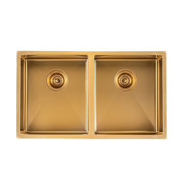Brushed Gold 820 x 450 x 230mm Kitchen Sink - Acqua Bathrooms