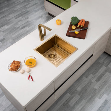 Brushed Gold 440 x 440 x 205mm Kitchen Sink - Acqua Bathrooms