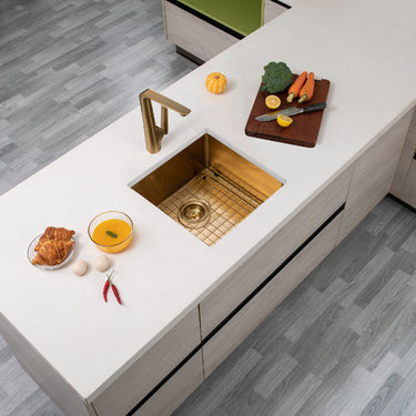 Brushed Gold 440 x 440 x 205mm Kitchen Sink - Acqua Bathrooms