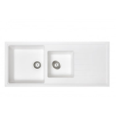 Carysil | 1160 Vivladi White Granite Kitchen Sink - Acqua Bathrooms