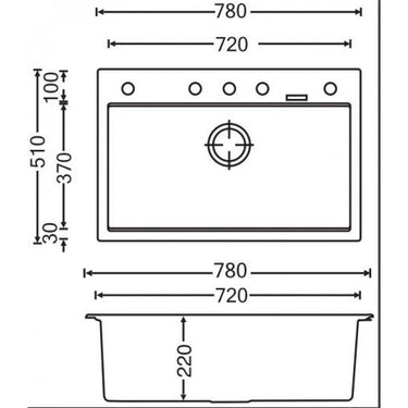 Carysil | 780 Waltz Black Granite Kitchen Sink - Acqua Bathrooms